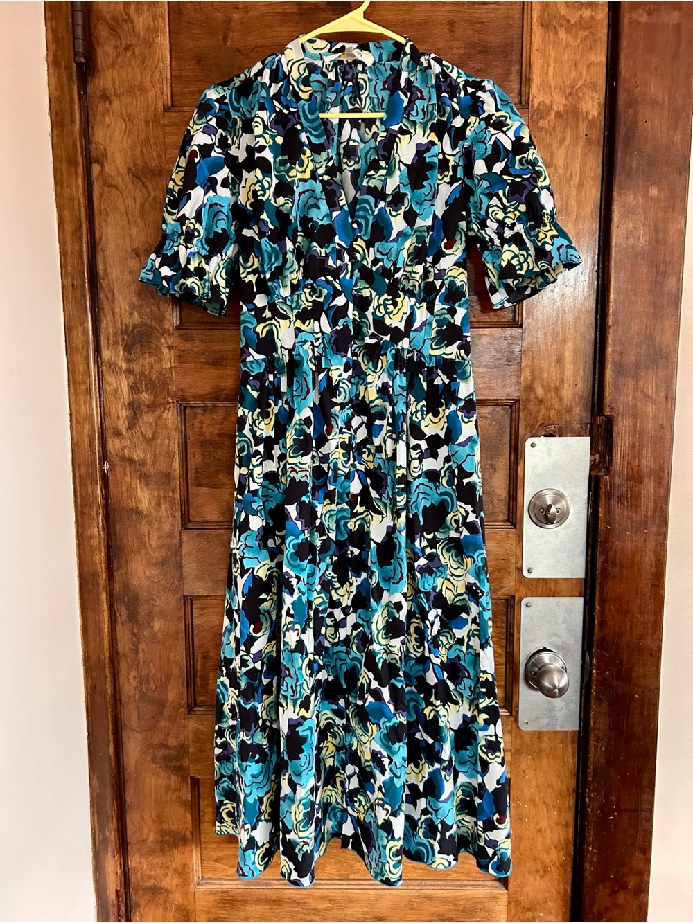 Diane Von Furstenberg Erica Floral Print Puff Sleeve Cotton Midi Dress